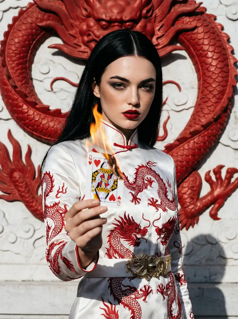 Preview of Fashion Portrait with Chinese Dragon Qipao