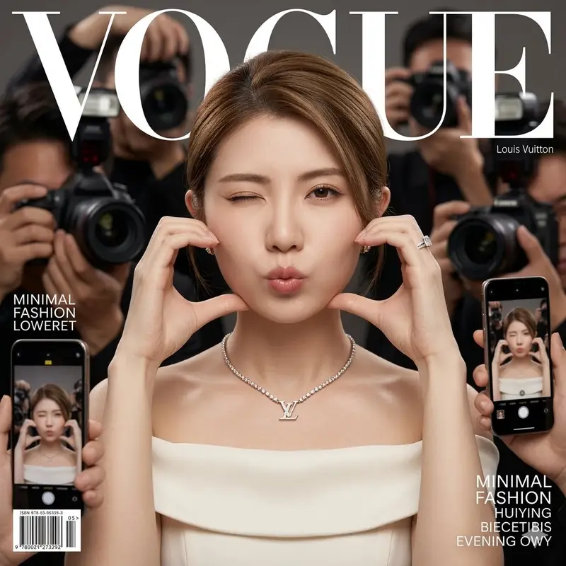 Preview of Vogue Cover Fashion Portrait with Face Reference