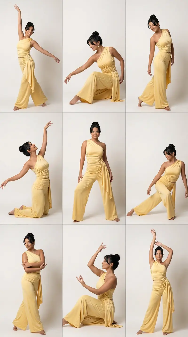 Preview of 9-Panel Dance Editorial Grid with Identity Lock