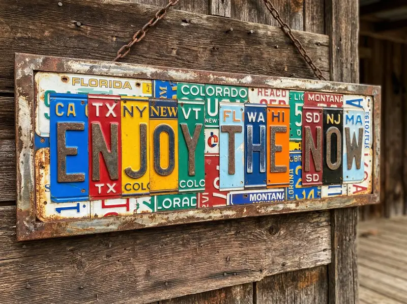 Preview of Distressed License Plate Sign