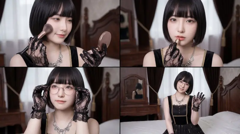 Preview of Cinematic Close-up of Woman Applying Makeup Video Prompt