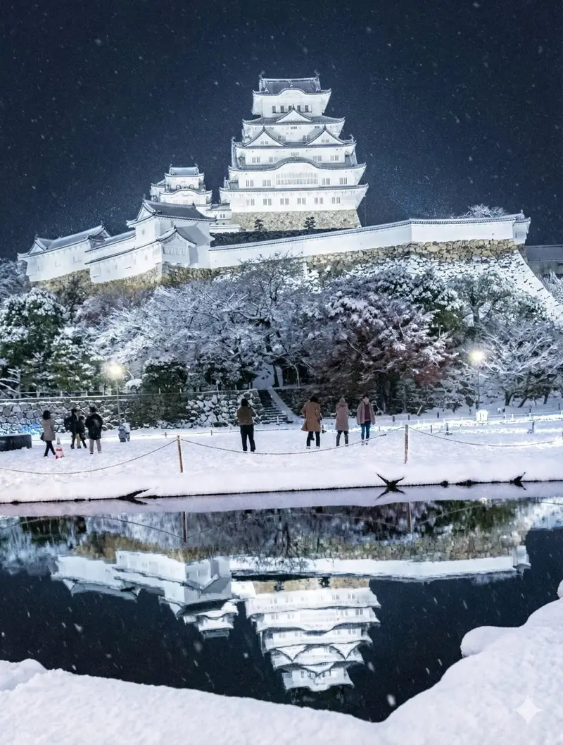 Preview of Snowy Himeji Castle in Kyouka Suigetsu Style