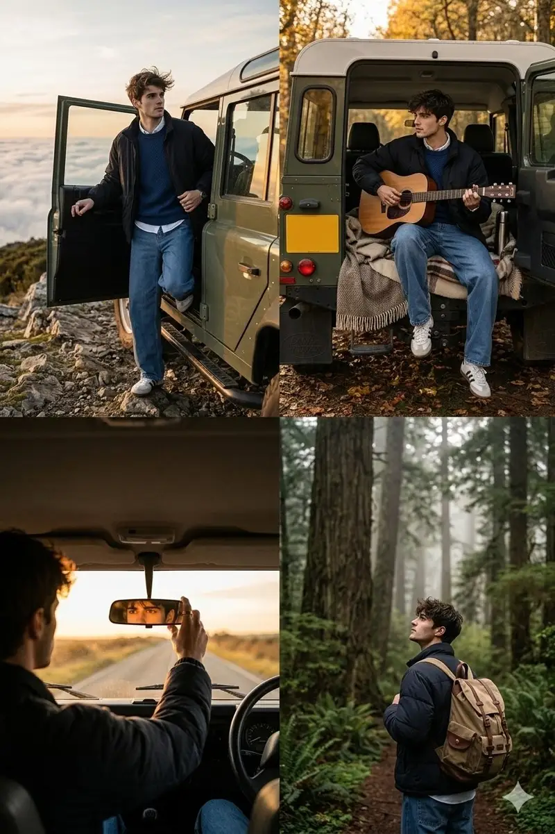 پیش‌نمایش Cinematic Road Trip Collage with Identity Preservation