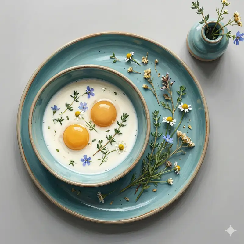 پیش‌نمایش Fine Art Still Life of Egg Yolks and Ceramics