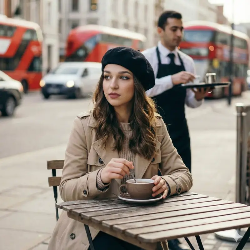 پیش‌نمایش Candid London Cafe Morning Portrait (JSON)