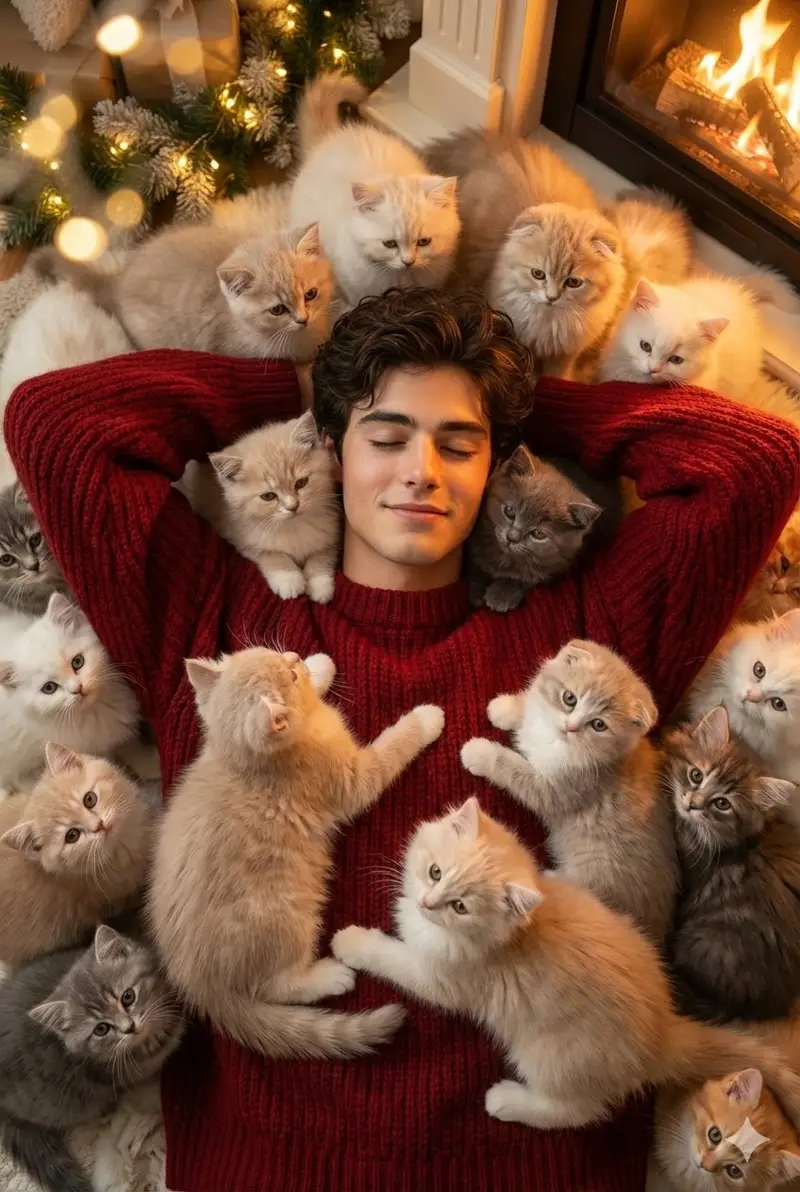Preview of Cozy, Surreal Kitten Overload Portrait