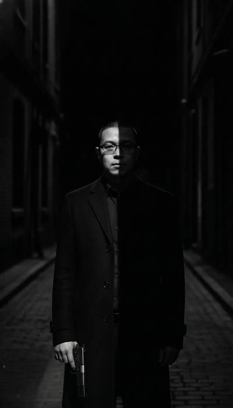 پیش‌نمایش Film Noir Cleaner Portrait Prompt for Nano Banana Pro