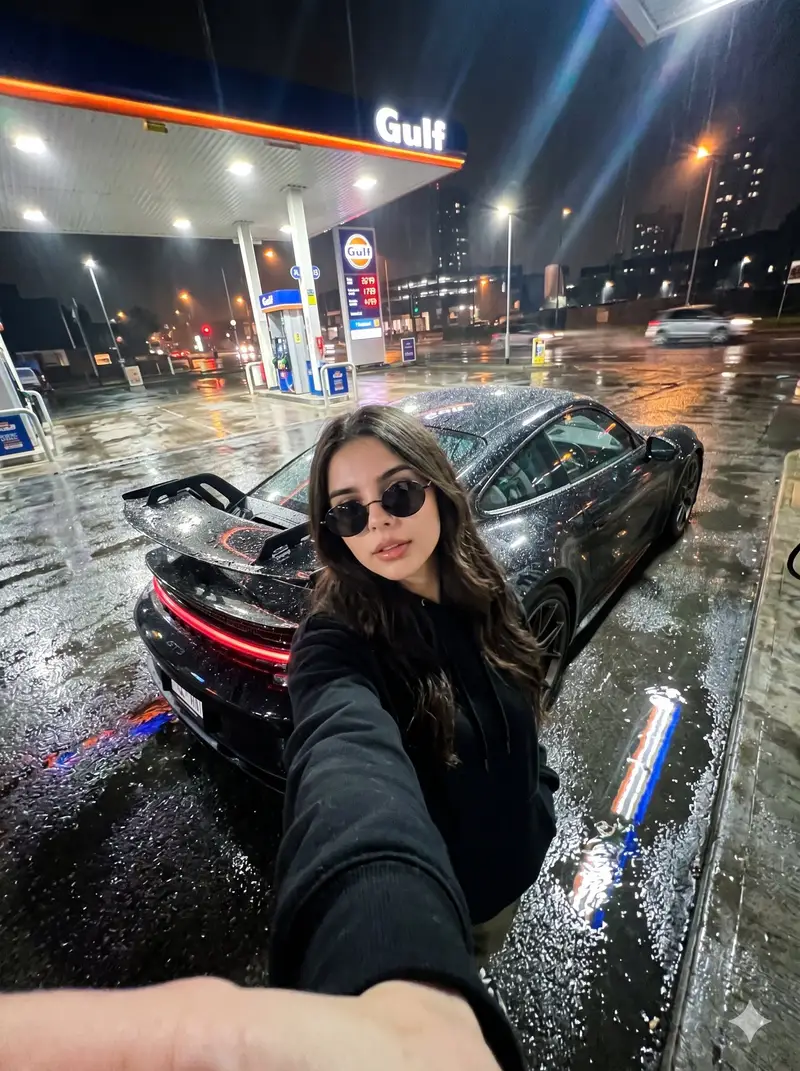 پیش‌نمایش پرتره شهری شبانه در جایگاه سوخت