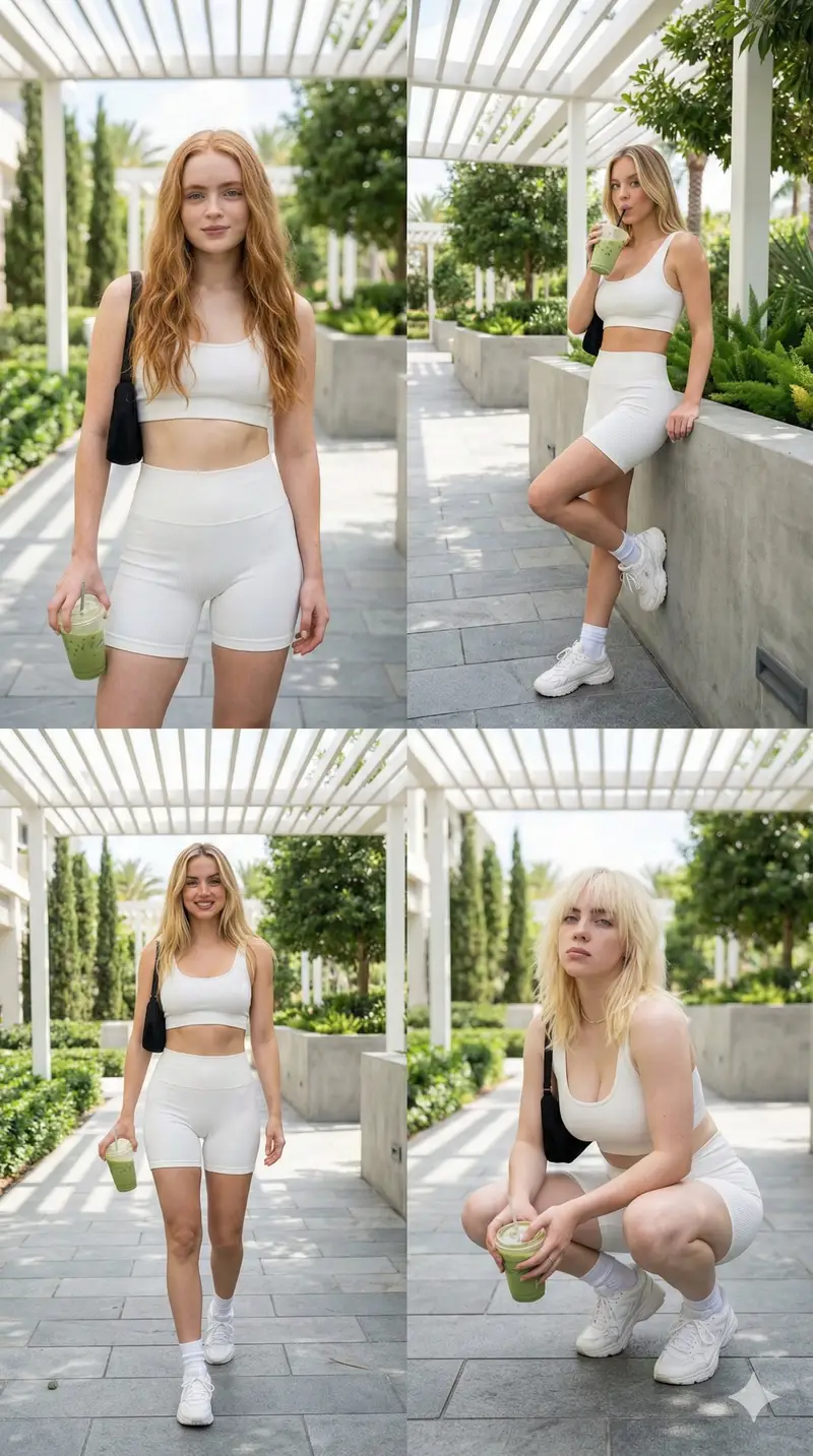 Preview of All-White Athletic Celebrity Grid Prompt