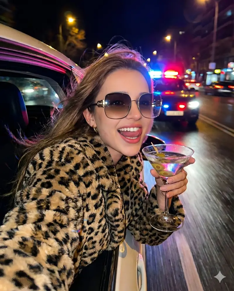 Preview of Nightlife Fashion Portrait in Luxury Car