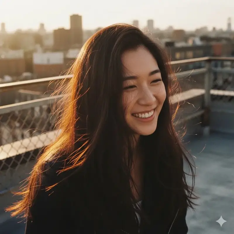 Preview of Rooftop Golden Hour Cinematic Portrait