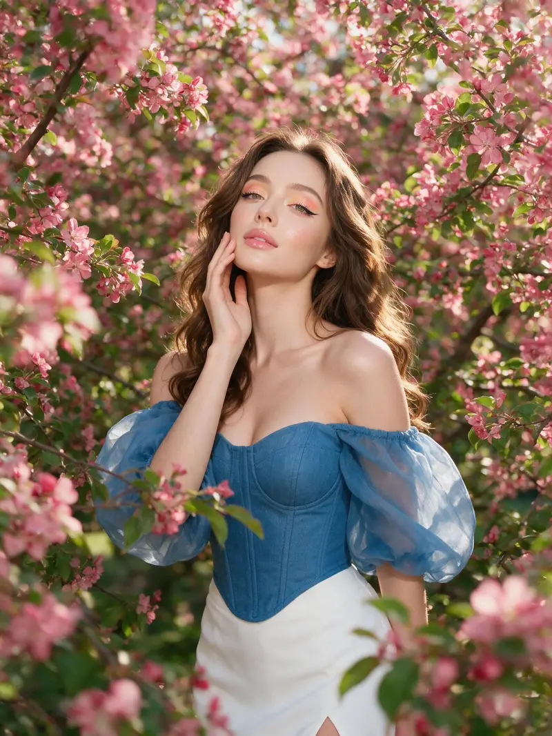 Preview of Woman among Pink Flowers