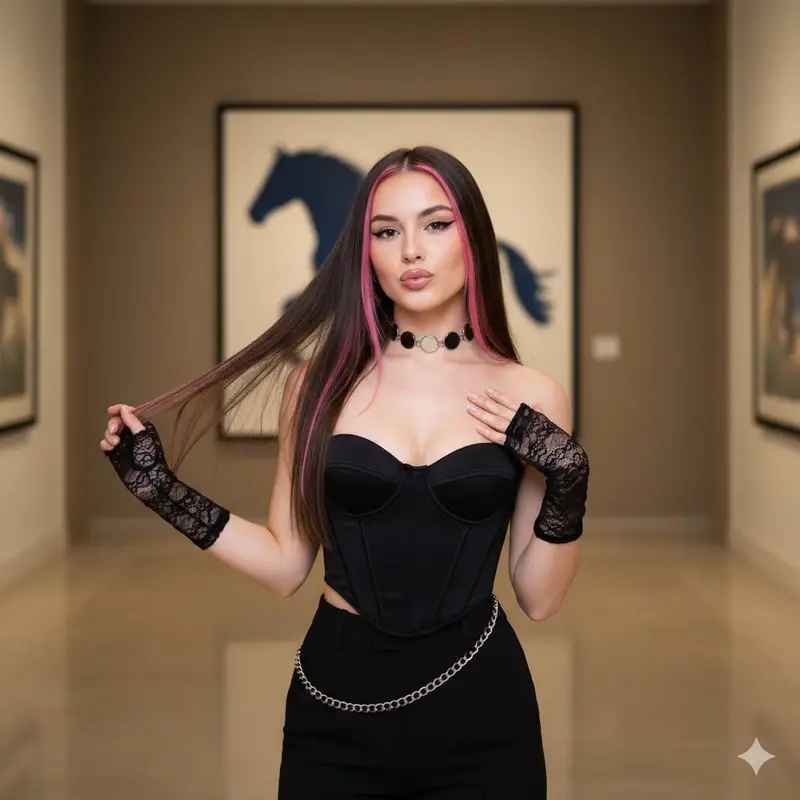 پیش‌نمایش Y2K Influencer Aesthetic Portrait Prompt