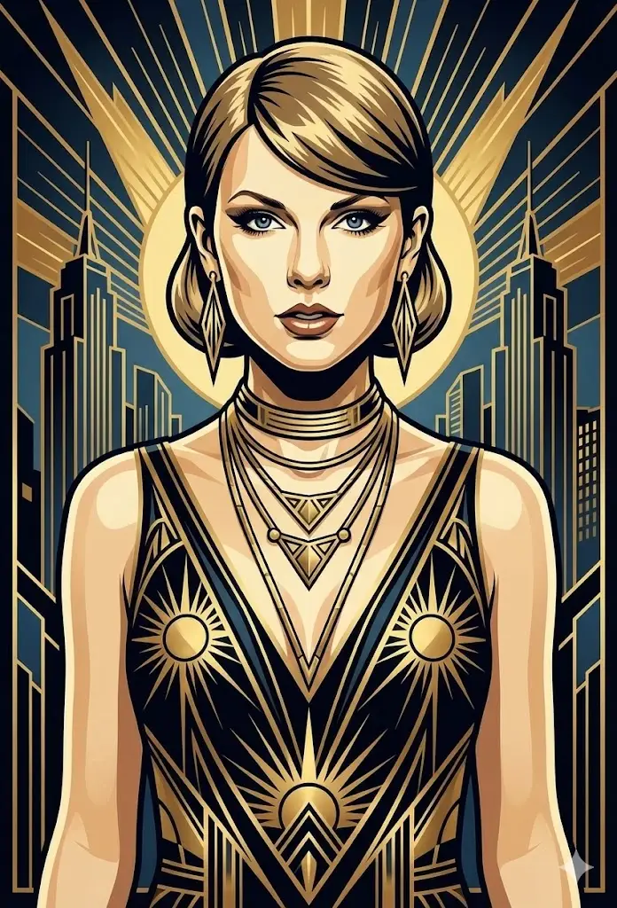 Preview of Art Deco Portrait Prompt (Identity Preserve)
