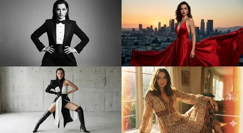 Preview of Four-Panel Ana de Armas Style Analysis Collage