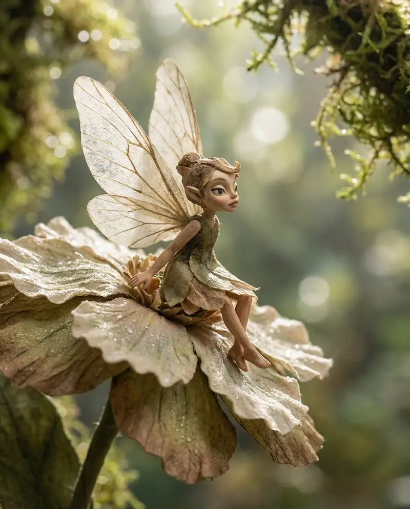 Preview of Macro Illustration of a Tiny Fairy on a Flower