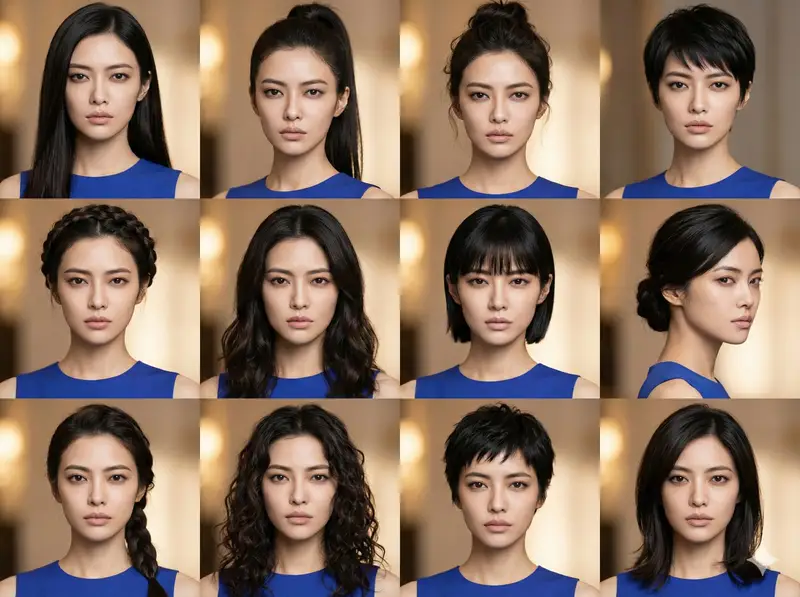 Preview of Female Hairstyle Collage for New Year Look