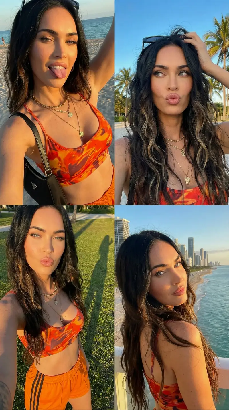 Preview of Megan Fox 2x2 Golden Hour Selfie Collage