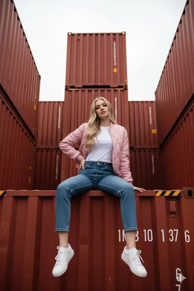 Preview of Industrial Shipping Container Streetwear Portrait Prompt