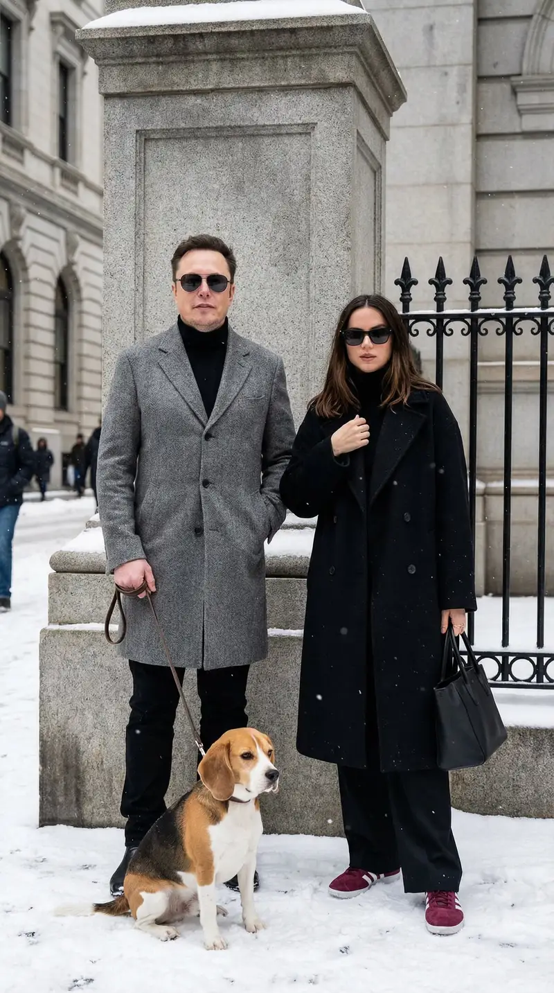 Preview of Sophisticated Urban Winter Couple Portrait