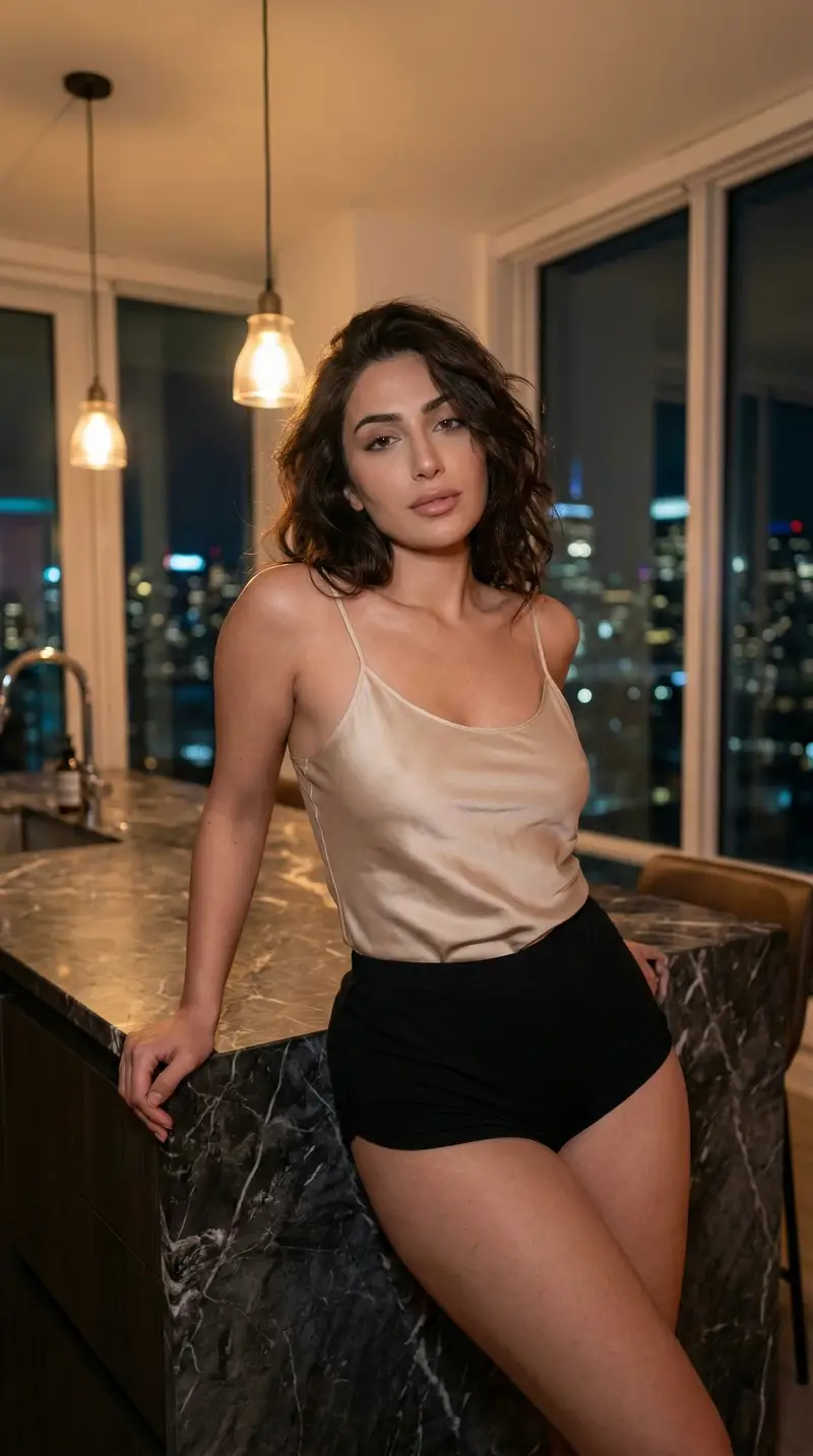 Preview of Low-Light Kitchen Portrait (Persian/Middle Eastern)