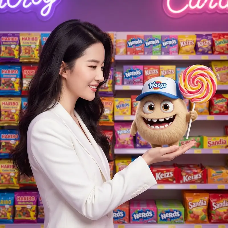 Preview of Mixed-Media Portrait with CGI Mascot in Candy Store