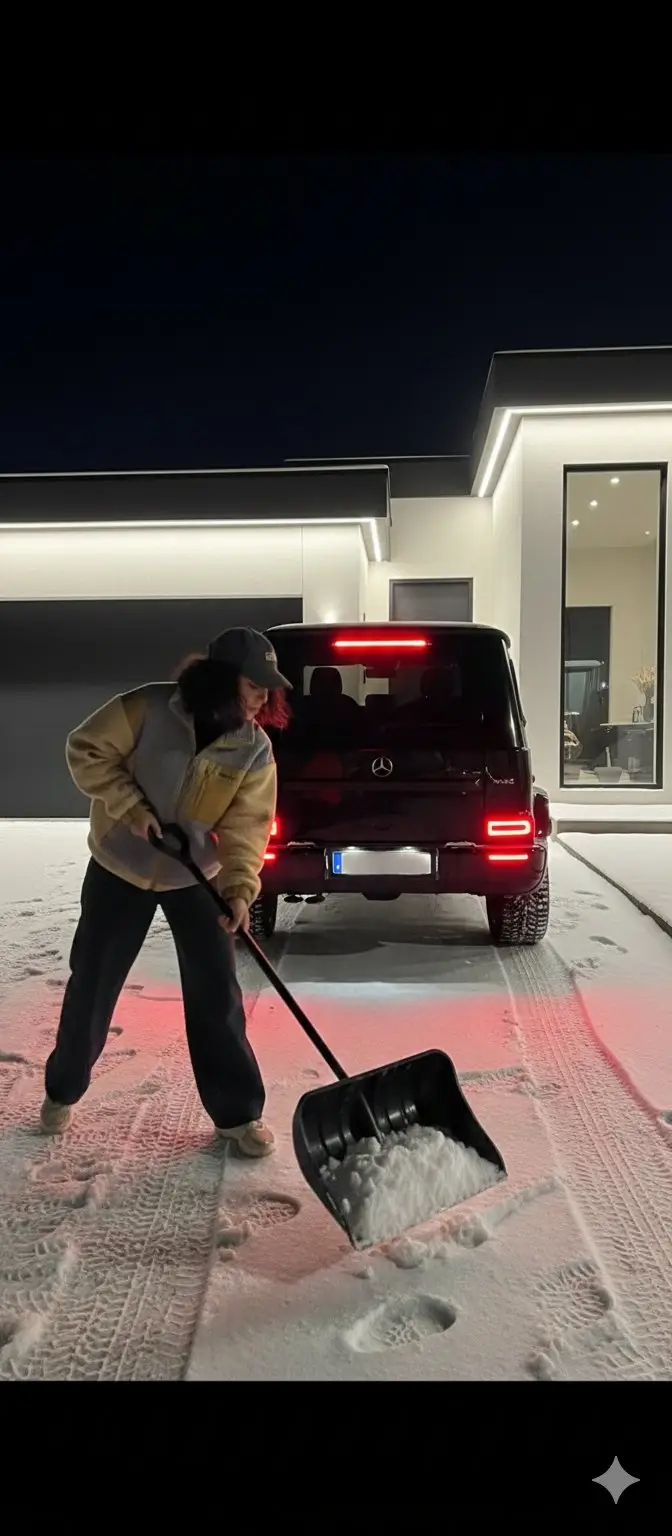 Preview of Night Photography Prompt: Clearing Snow with Mercedes G 63 AMG