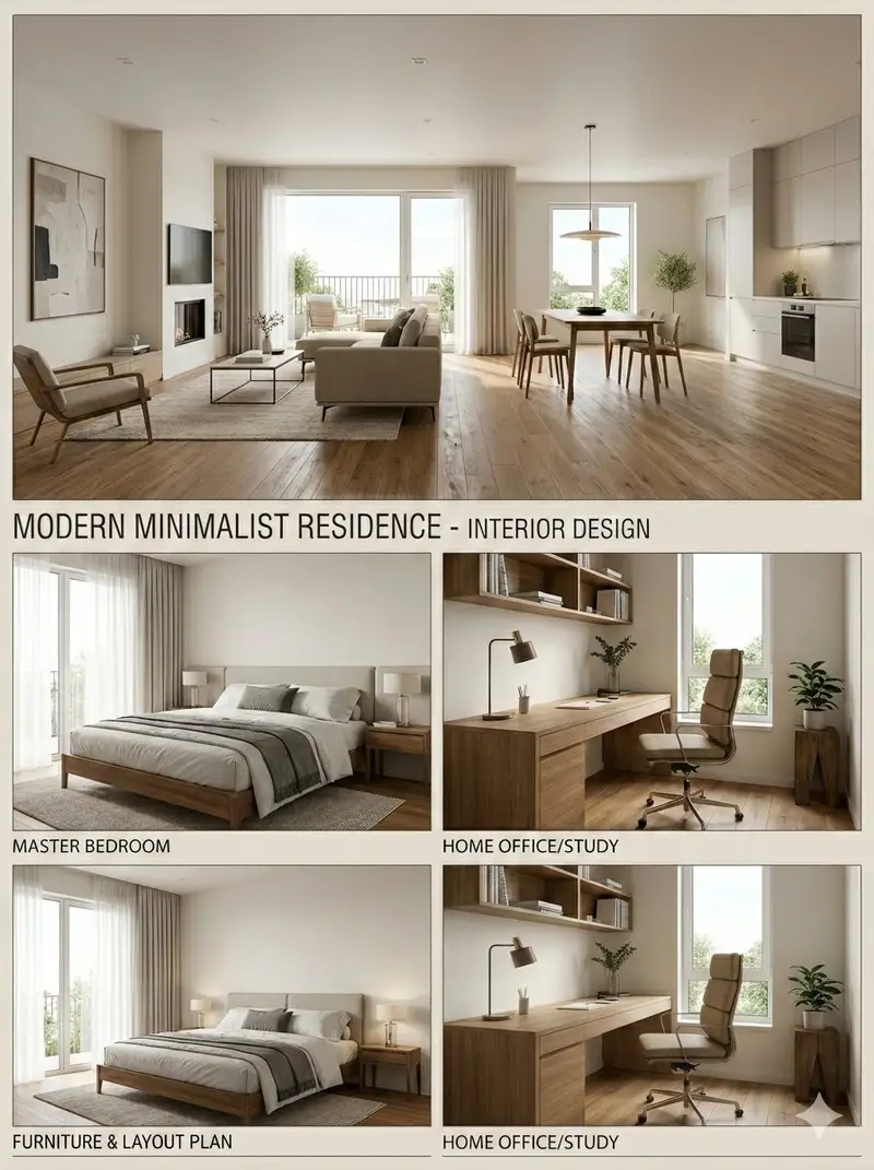 Preview of Modern Minimalist Interior Design Presentation Board