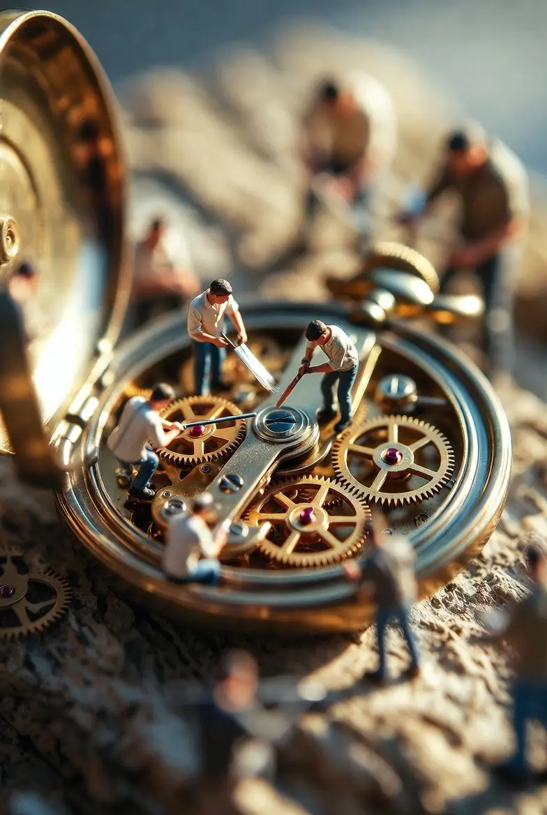 پیش‌نمایش Ultra-realistic Macro Scene of Restoration Workers