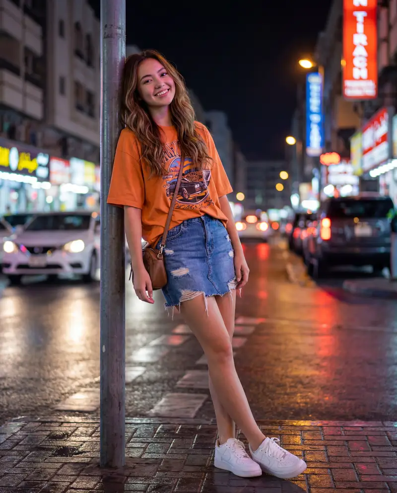 Preview of Urban Night Portrait with 100% Facial Accuracy