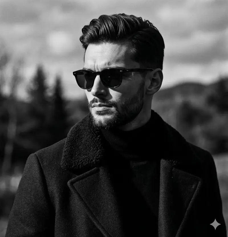 Preview of High-Contrast Black and White Editorial Portrait Prompt for Nano Banana 2