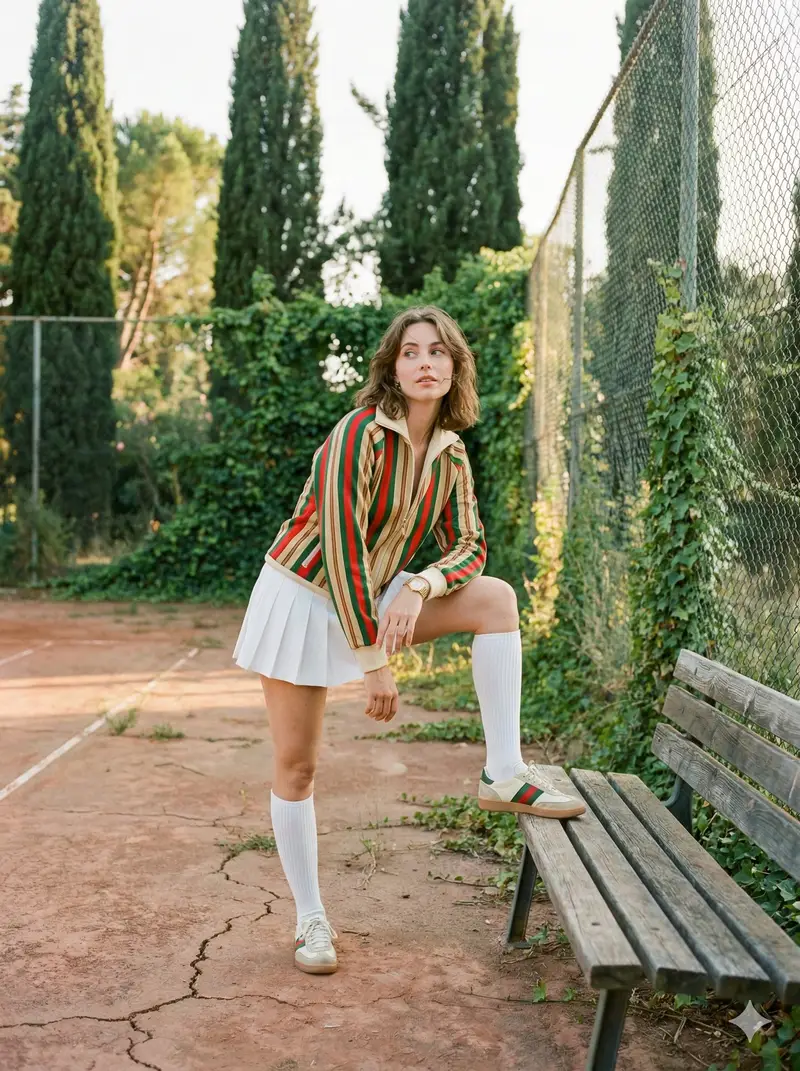 Preview of Vintage Tennis Editorial Shot Prompt