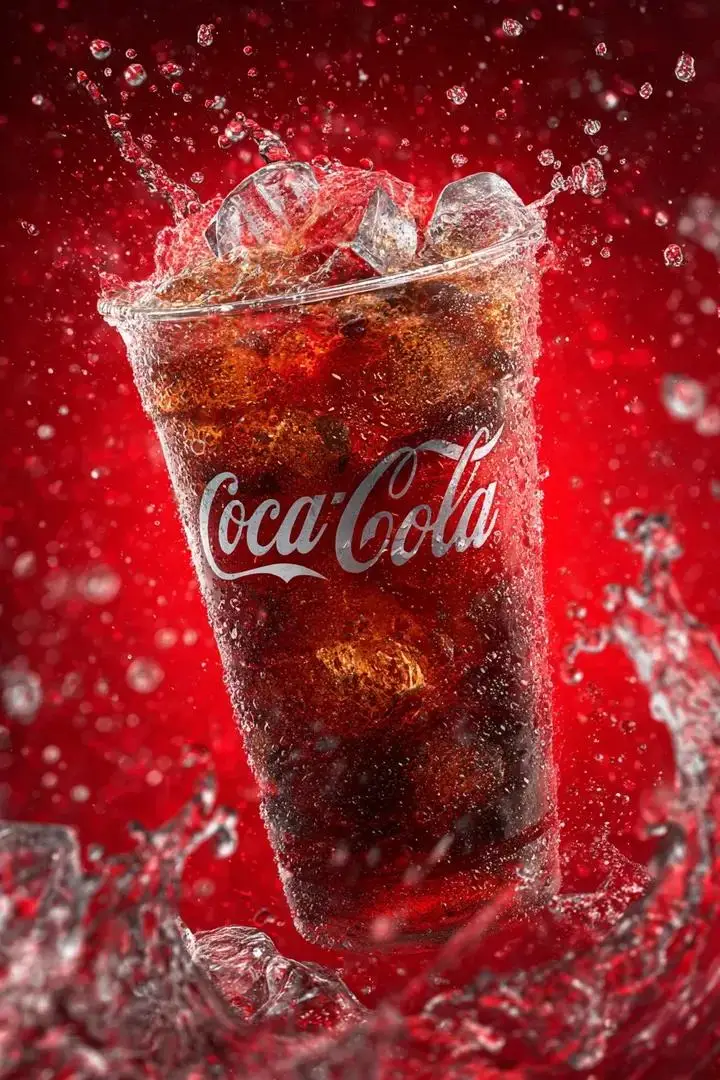 Preview of Coca Cola Product Photography with Splashes
