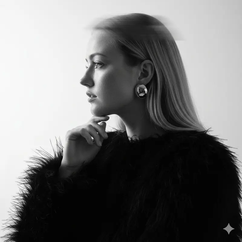 Preview of Black-and-White Surreal Editorial Portrait Prompt
