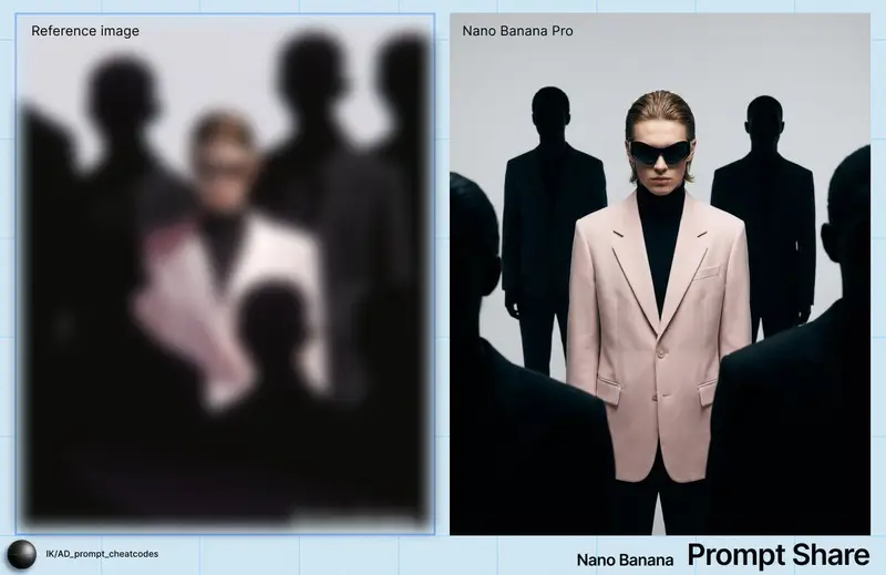 Preview of YSL Style High-Contrast Fashion Image