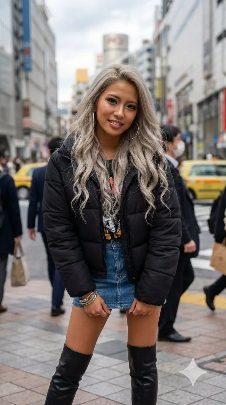 Preview of Photorealistic Heisei Gyaru Portrait in Shibuya