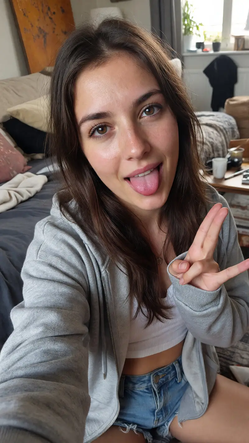 Preview of Playful Tongue Out Lifestyle Portrait