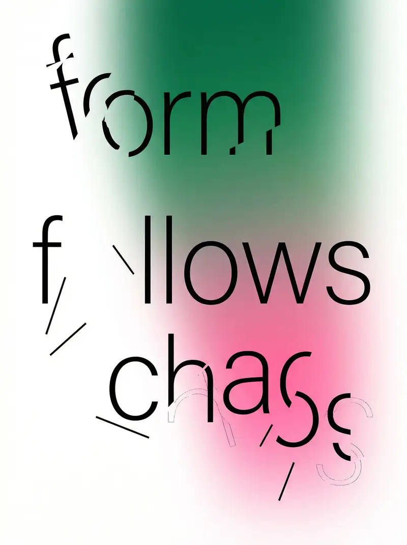 Preview of Fragmented Typography Poster Prompt (Minimalist Chaos)