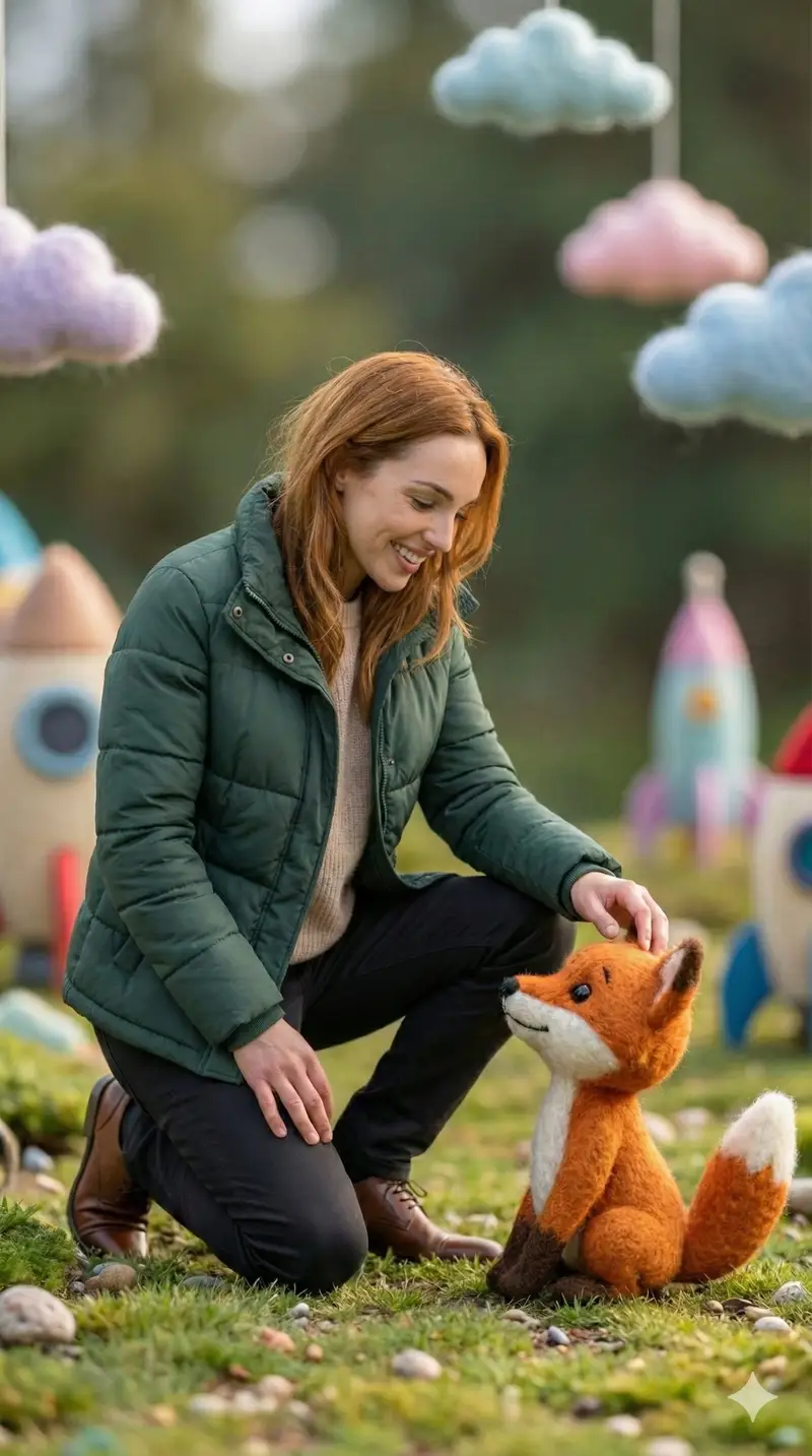Preview of Photorealistic Human and Felt Fox Hybrid
