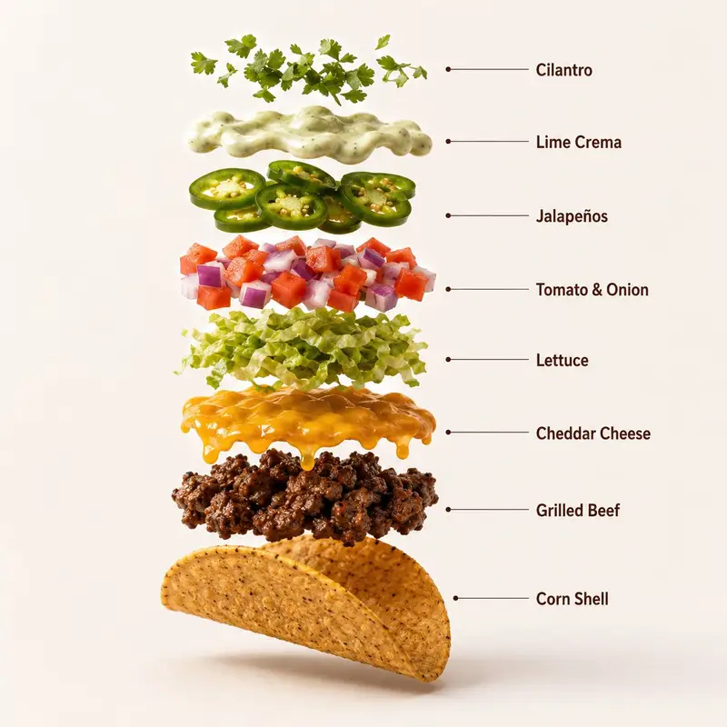 Preview of Professional Beef Taco Product Photography