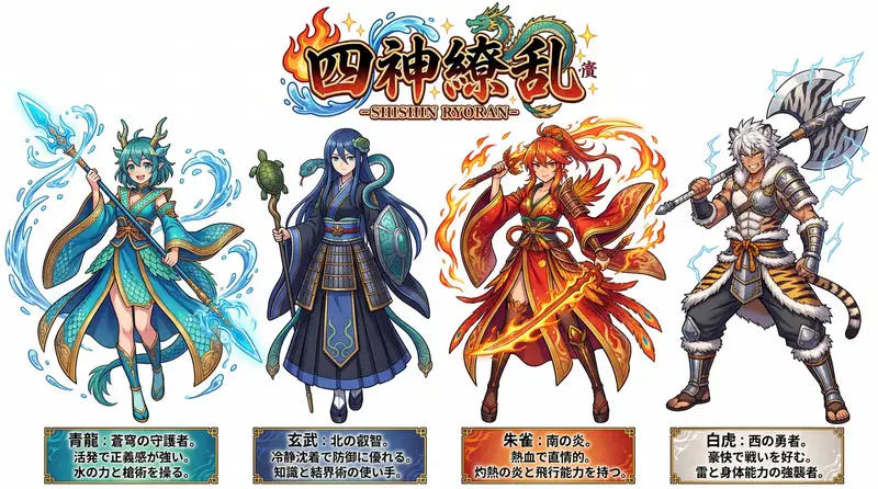 Preview of Four Divine Beasts (Shishin) Generation