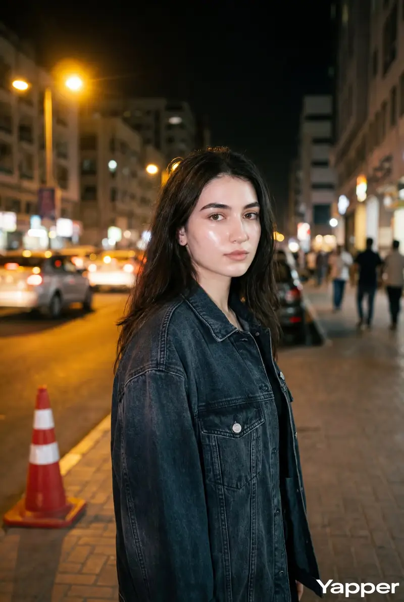 Preview of Night Street Portrait with Flash Prompt