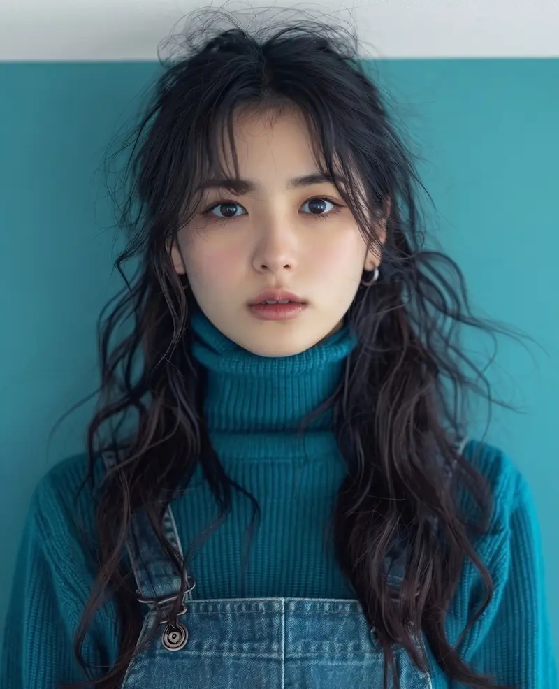 پیش‌نمایش Teal Studio Overalls Portrait