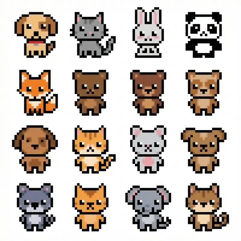 Preview of Pixel Art Animal Grid for APNG