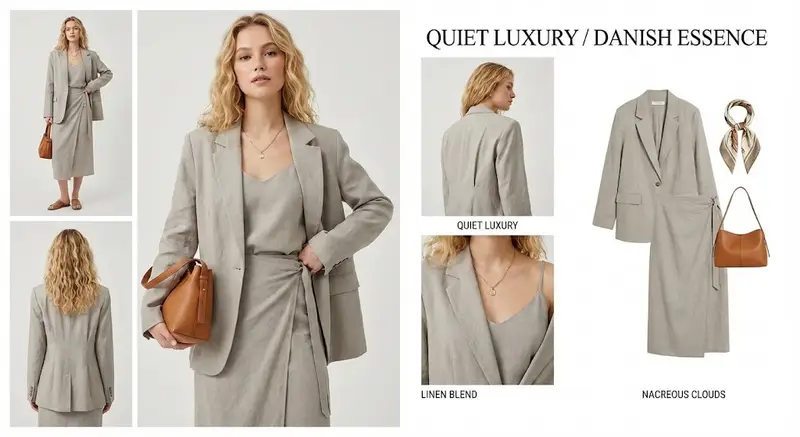 پیش‌نمایش Quiet Luxury Office Lady Lookbook Prompts (3 Variations)