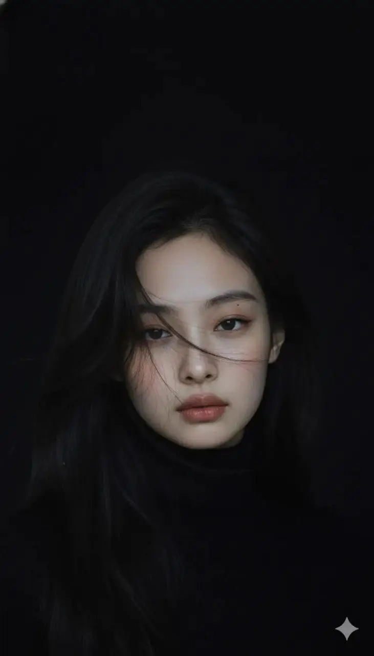 Preview of Moody Cinematic Portrait in Black Turtleneck