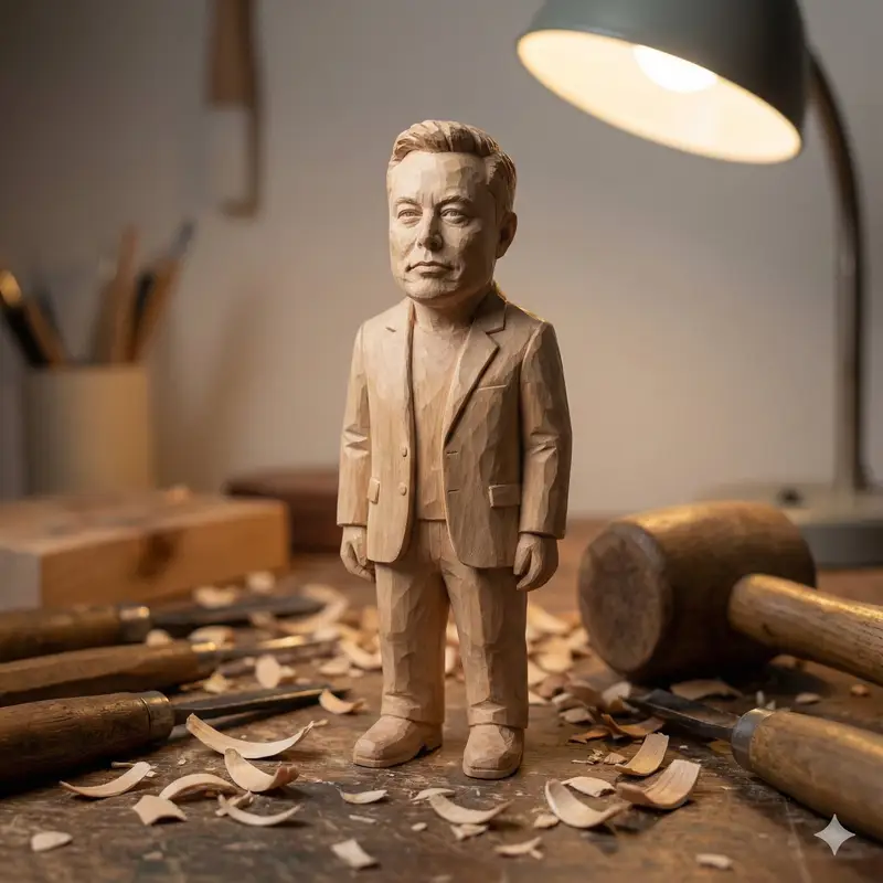 پیش‌نمایش Hand-carved wooden miniature figure prompt