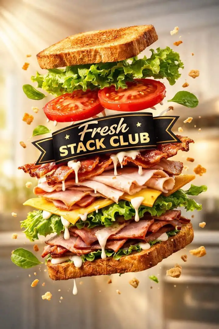 Preview of Exploded Tilt View Sandwich Product Photography