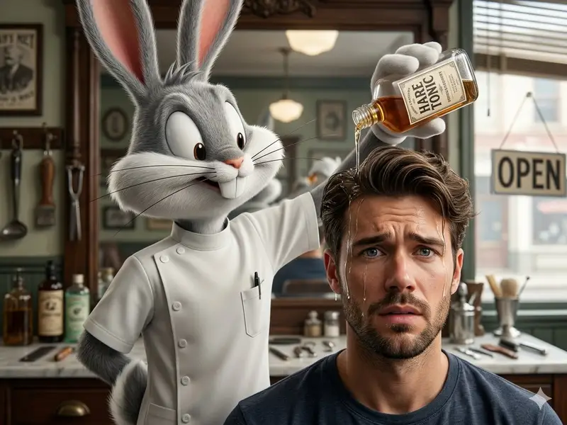 پیش‌نمایش Hyper-Realistic Bugs Bunny Barber Scene