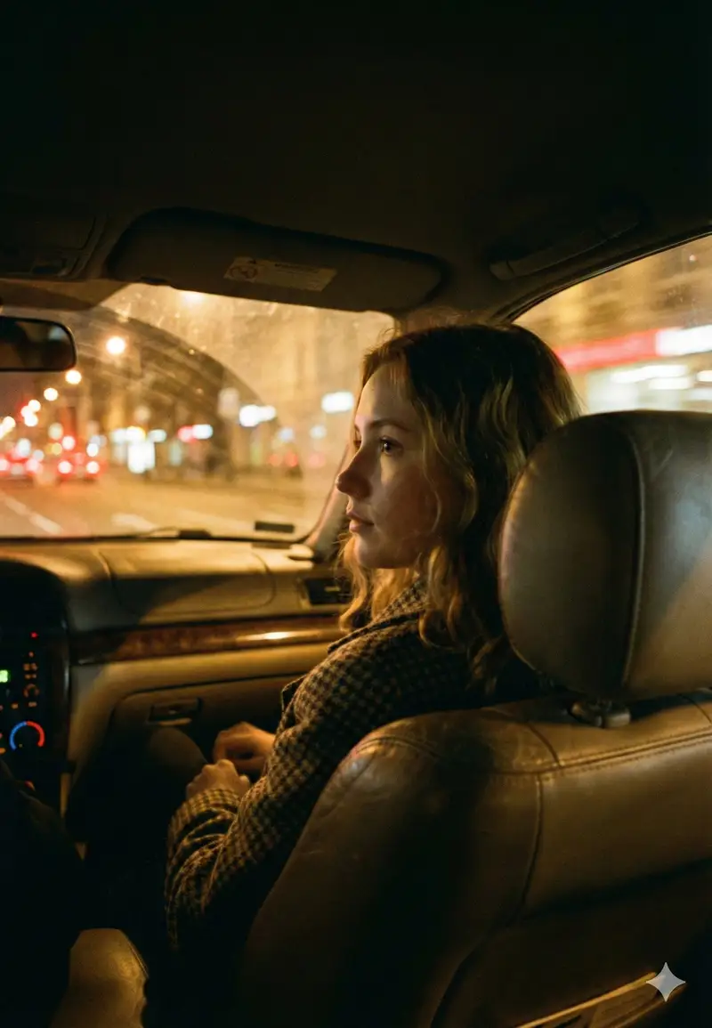 Preview of Cinematic Night Car Interior Portrait